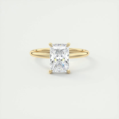 2.10 CT Radiant Hidden Halo Moissanite Engagement Ring 8