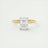 2.10 CT Radiant Solitaire Hidden Halo Moissanite Engagement Ring 8