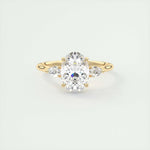 1.91 CT Oval Cut Three Stone Moissanite Engagement Ring 9