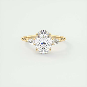 1.91 CT Oval Cut Three Stone Moissanite Engagement Ring 9