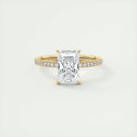 2.10 CT Radiant Cut Pave Style Moissanite Engagement Ring 9