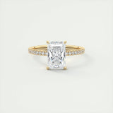 2.10 CT Radiant Solitaire Pave Moissanite Engagement Ring 9