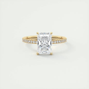 2.10 CT Radiant Solitaire Pave Moissanite Engagement Ring 9