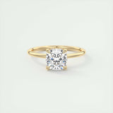 2.15 CT Cushion Solitaire Hidden Halo Moissanite Engagement Ring 8