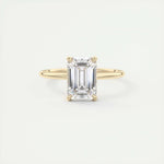 1.91 CT Emerald Cut Solitaire Moissanite Engagement Ring 9