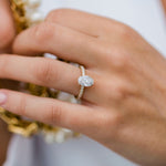 1.85 CT Oval Hidden Halo & Pave Moissanite Engagement Ring 8
