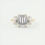 1.91 CT Emerald Cut Three Stone Moissanite Engagement Ring 23