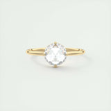 1.19 CT Round Rose Cut  Solitaire Moissanite Engagement Ring 8