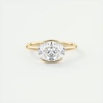 1.91 CT Oval Half Bezel Solitaire Moissanite Engagement Ring 8
