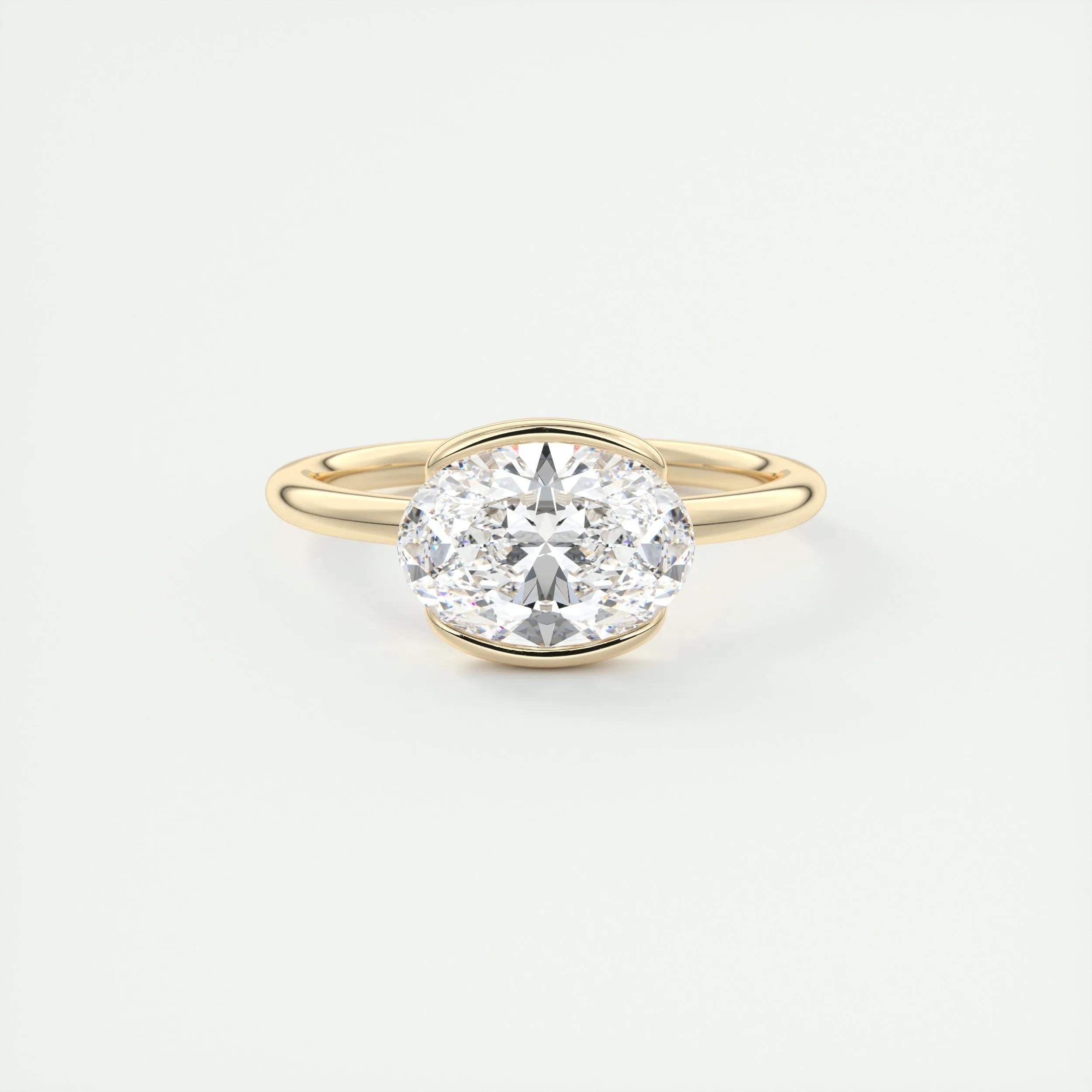 1.91 CT Oval Half Bezel Solitaire Moissanite Engagement Ring 8