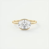 1.91 CT Oval Half Bezel Solitaire Moissanite Engagement Ring 8