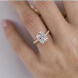 3.20 CT Elongated Cushion Hidden Halo Moissanite Engagement Ring 1