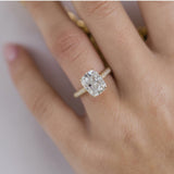 3.20 CT Elongated Cushion Solitaire Hidden Halo Moissanite Engagement Ring 1