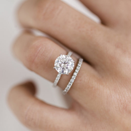 2.50 CT Round Cut Hidden Halo Moissanite Engagement Ring 1