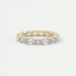 2.55 Emerald Cut East West Eternity Moissanite Bridal Wedding Band 6