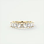 1.80 Emerald Cut Half Eternity Moissanite Bridal Wedding Band 1