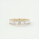 1.80 Emerald Cut Half Eternity Moissanite Bridal Wedding Band 1