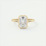 2.03 CT Emerald Cut Bezel Solitaire Moissanite Engagement Ring 8