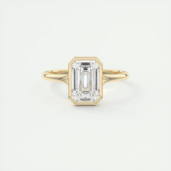 2.03 CT Emerald Cut Bezel Solitaire Moissanite Engagement Ring 8