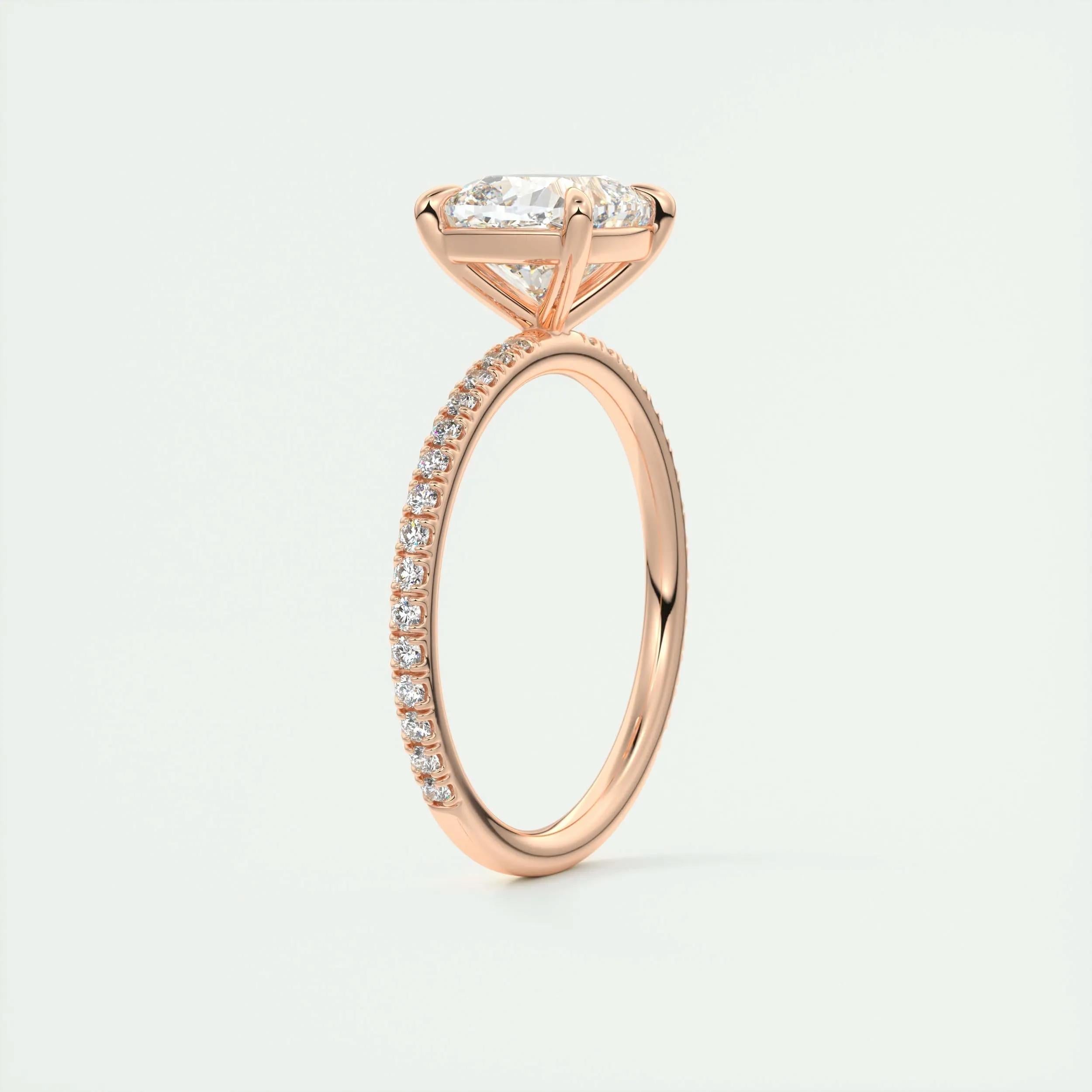 2.15 CT Cushion Cut Pave Moissanite Engagement Ring 20