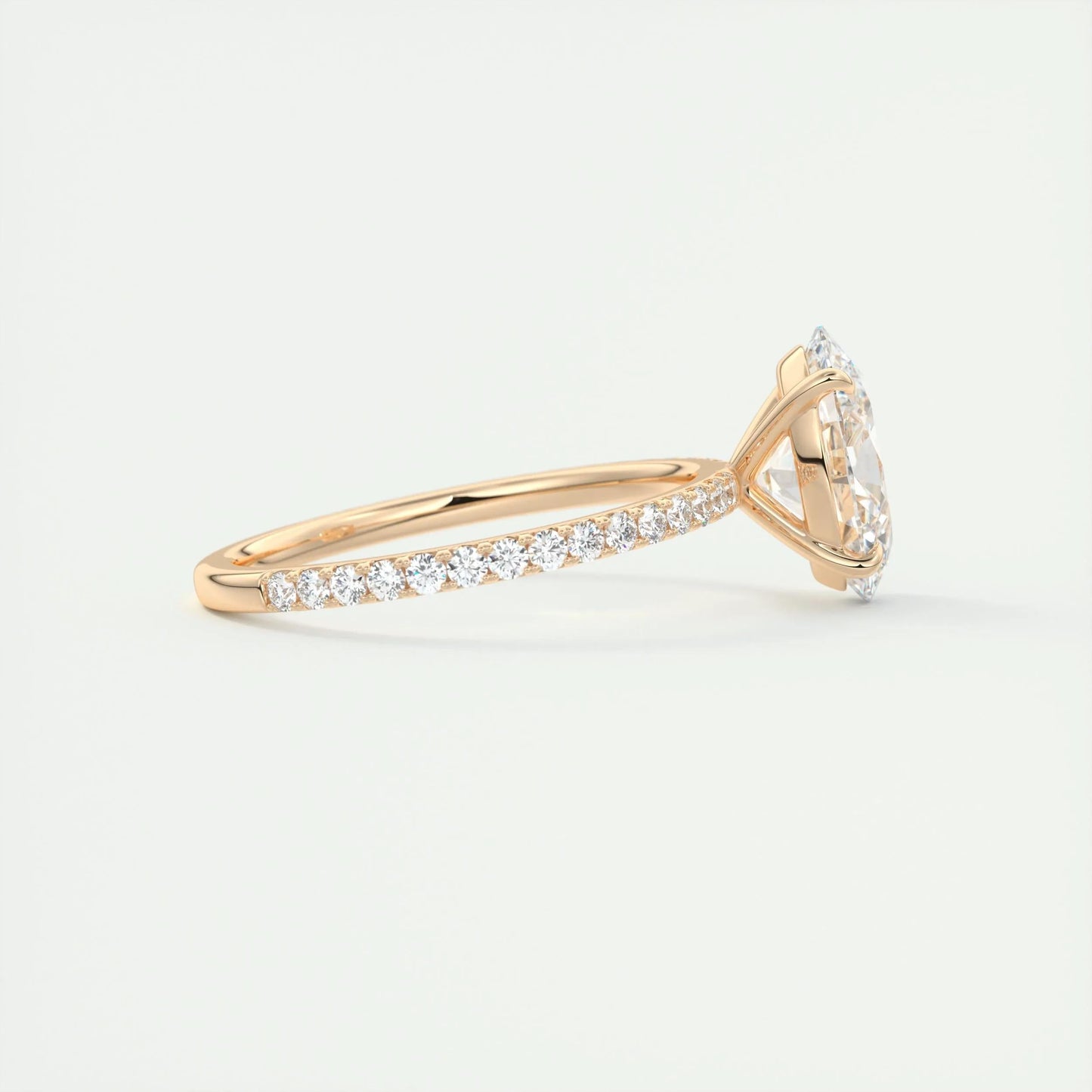 1.91 CT Oval Cut Pave Moissanite Engagement Ring 17