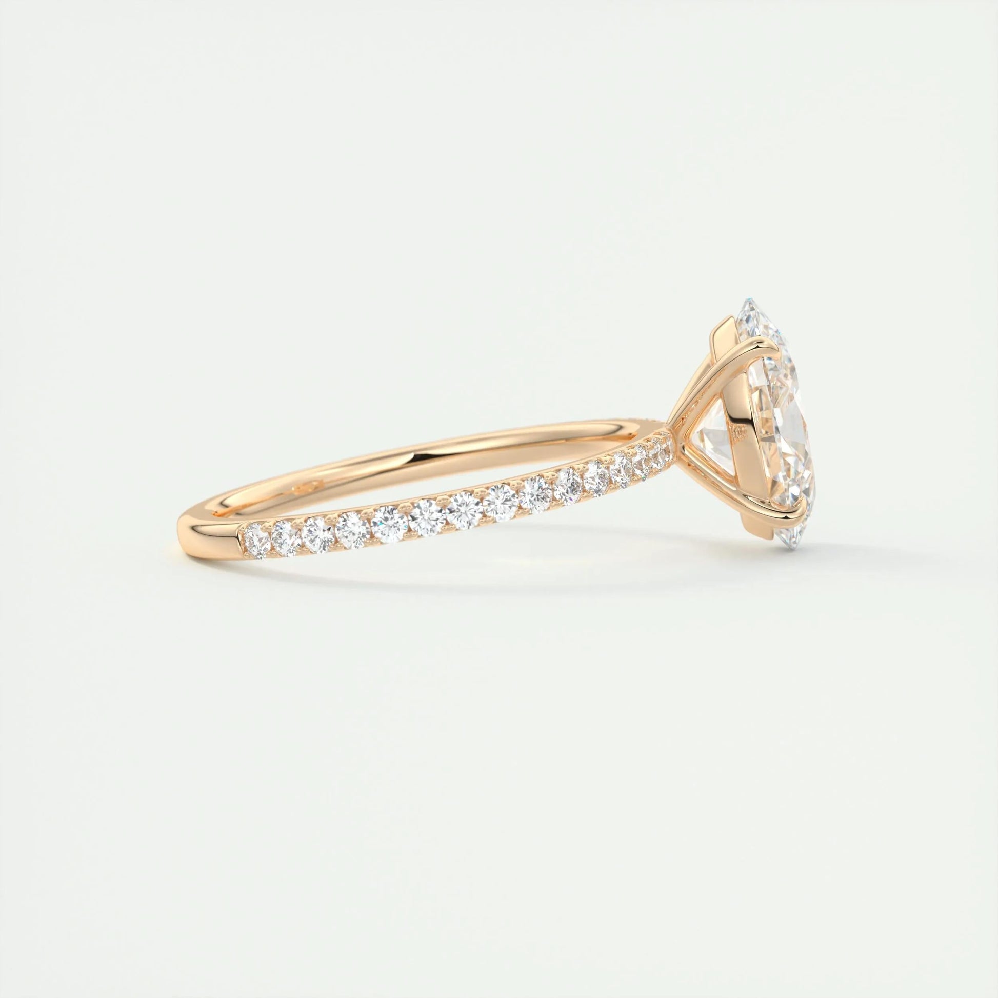 1.91 CT Oval Cut Pave Moissanite Engagement Ring 17