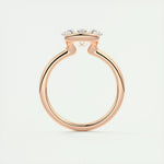 1.91 CT Oval Half Bezel Solitaire Moissanite Engagement Ring 21