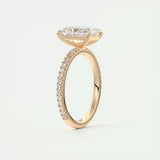 2.10 CT Radiant Cut Pave Style Moissanite Engagement Ring 21