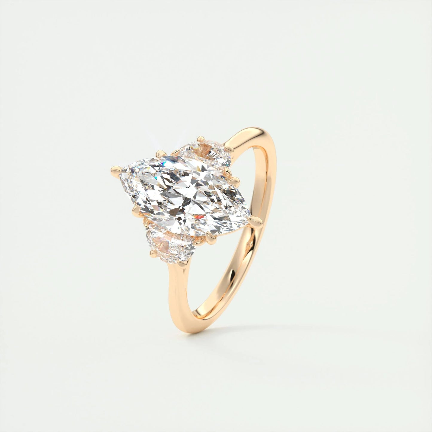 1.98 CT Marquise Cut Three Stone Moissanite Engagement Ring 15