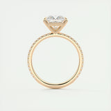 2.08 CT Princess Cut Pave Moissanite Engagement Ring 21