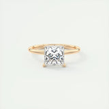 2.08 CT Princess Hidden Halo Moissanite Engagement Ring 14