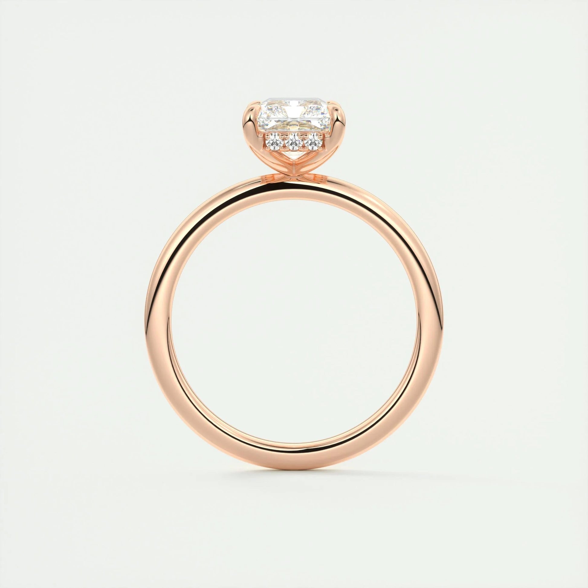 2.10 CT Radiant Hidden Halo Moissanite Engagement Ring 21