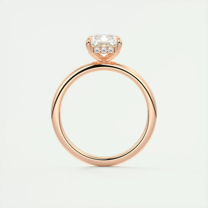 2.10 CT Radiant Hidden Halo Moissanite Engagement Ring 21