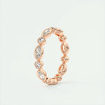 0.98 Marquise and Round Bezel Moissanite Bridal Wedding Band 14