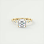 2.15 CT Cushion Cut Pave Moissanite Engagement Ring 8