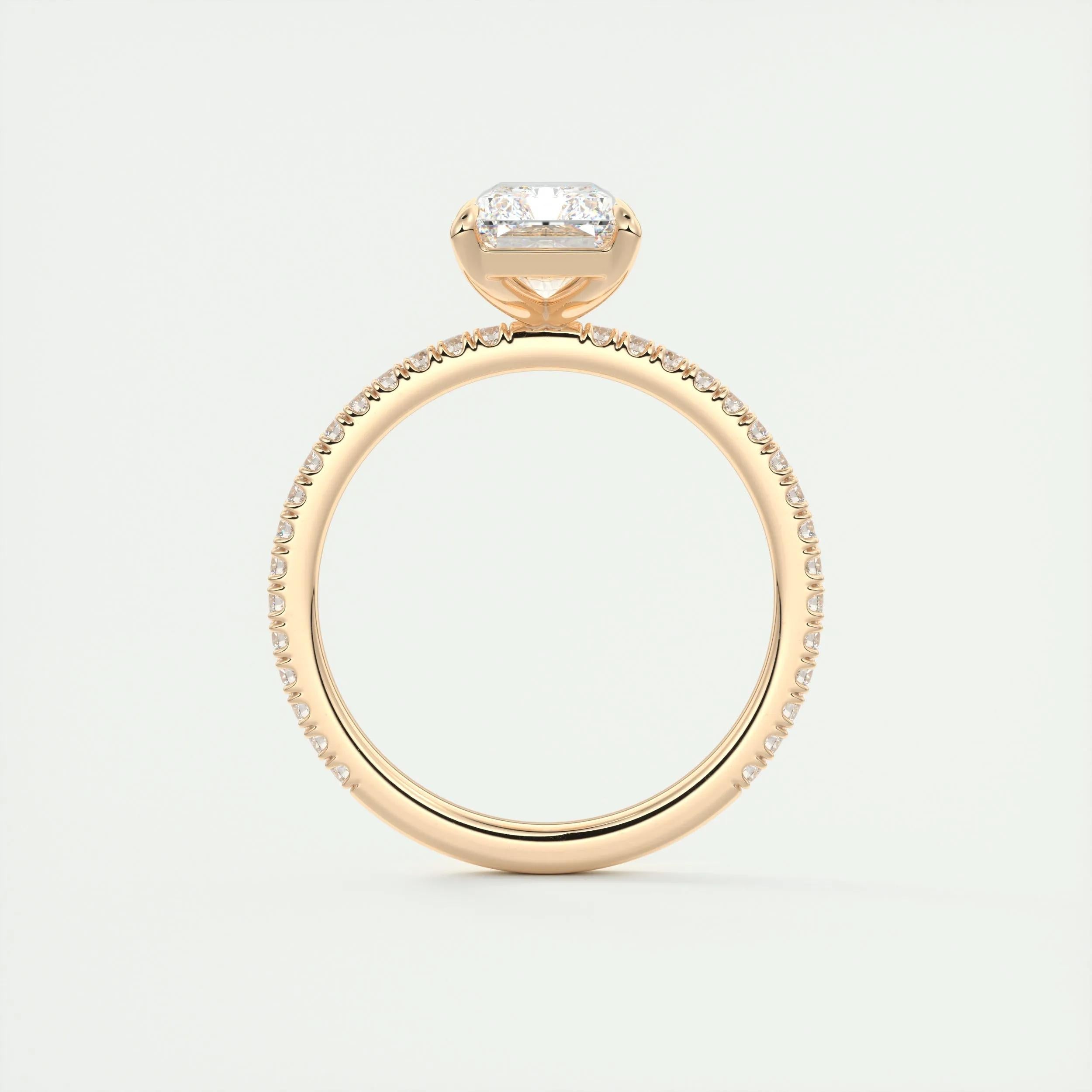 2.10 CT Radiant Cut Pave Style Moissanite Engagement Ring 22