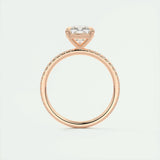 2.15 CT Cushion Cut Pave Moissanite Engagement Ring 21