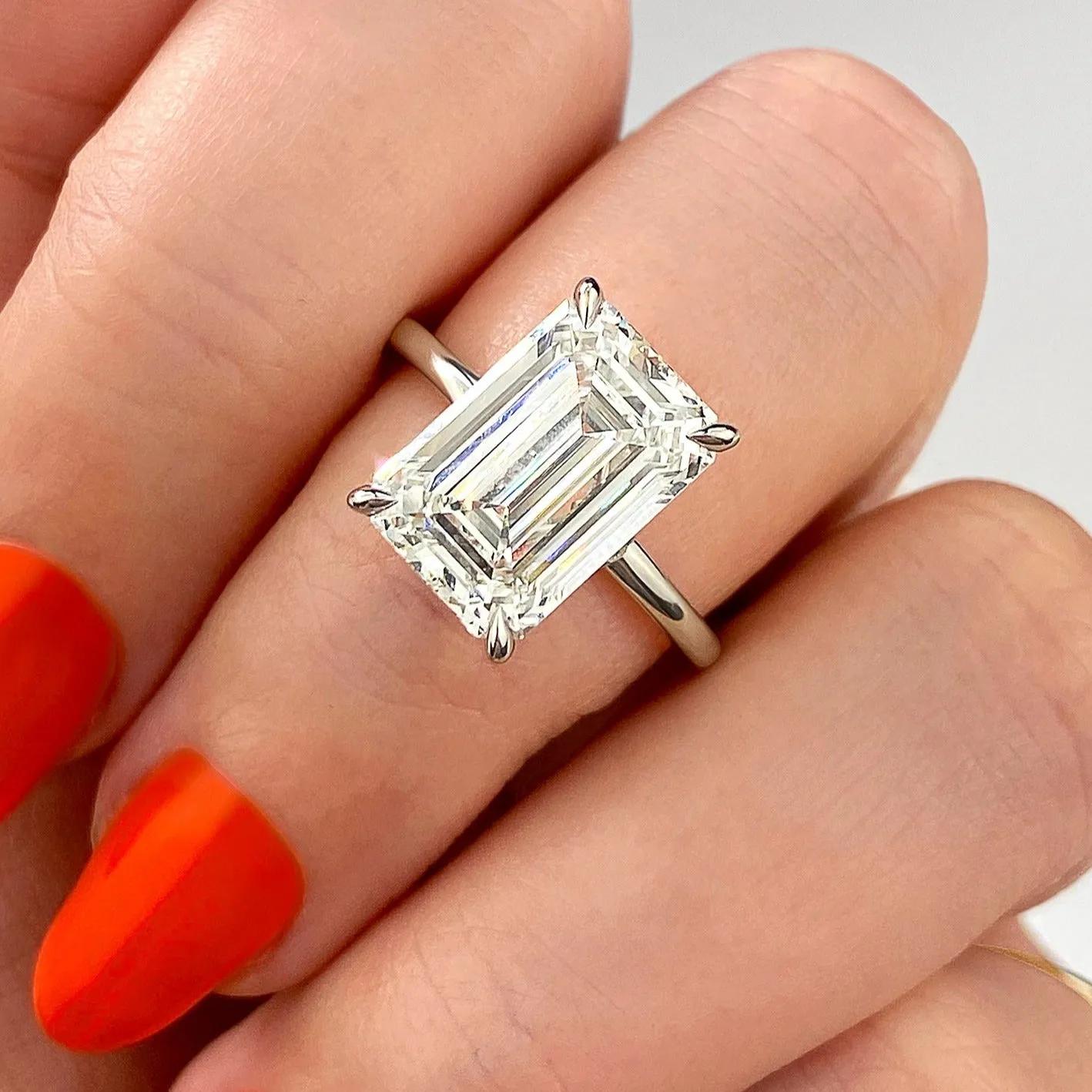 1.91 CT Emerald Cut Solitaire Moissanite Engagement Ring 2