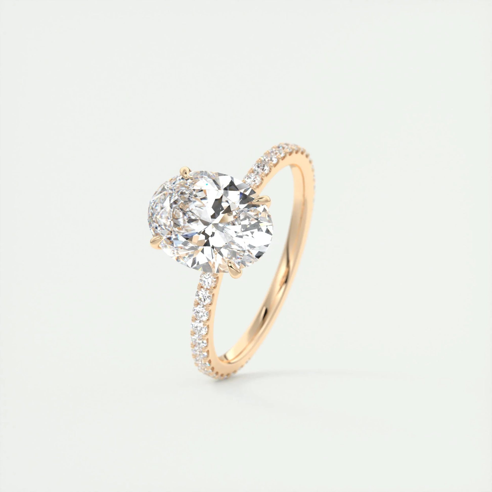 1.91 CT Oval Cut Pave Moissanite Engagement Ring 19
