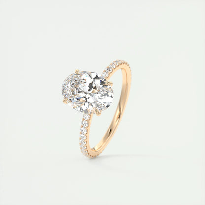 1.91 CT Oval Cut Pave Moissanite Engagement Ring 19