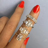 1.91 CT Emerald Cut Three Stone Moissanite Engagement Ring 30