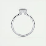 1.91 CT Emerald Half Bezel Solitaire Moissanite Engagement Ring 8