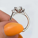 1.91 CT Emerald Cut Three Stone Moissanite Engagement Ring 28