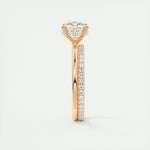2.15 CT Cushion Hidden Halo Moissanite Engagement Ring 19