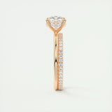 2.15 CT Cushion Hidden Halo Moissanite Engagement Ring 19