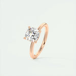 2.15 CT Cushion Cut Solitaire Moissanite Engagement Ring 18