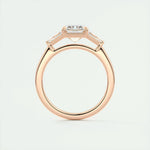 1.91 CT Emerald Cut Three Stone Moissanite Engagement Ring 22