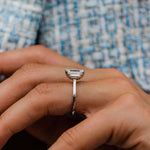 2.60 CT Emerald Three Stone Moissanite Engagement Ring 4