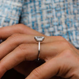 2.60 CT Emerald Three Stone Moissanite Engagement Ring 4