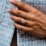 2.60 CT Emerald Three Stone Moissanite Engagement Ring 1